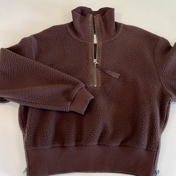 Varley chocolate Teddy pullover with ribbed waist size small - Picture 1 of 7